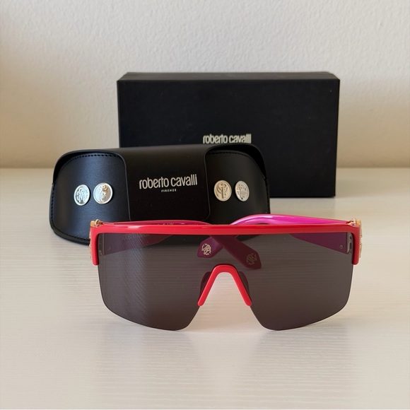 New! Roberto Cavalli Red Sunglasses, SRC037 09RV, Authentic - Picture 2 of 11